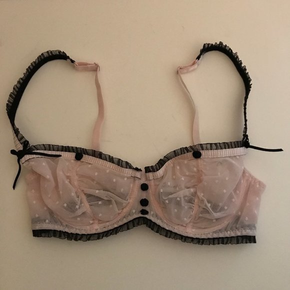 Cannelle Pink & Black Embellished Bra - Picture 1 of 7